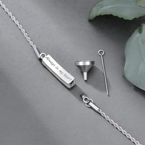 Urn Bracelet for Ashes for Women 925 Sterling Silver Bar Cremation Bracelet Cremation Memorial Keepsake Jewelry Gifts for A Loss of Loved Ones in Saudi Arabia