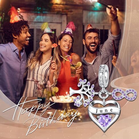 Birthstone Charms for Charms Bracelets: 925 Sterling Silver Heart Infinity Tree of Life Dangle Charm fit Pandora Bracelets and Necklaces, Mother's Day Birthday Christmas Jewelry Gifts for Women in Kuwait