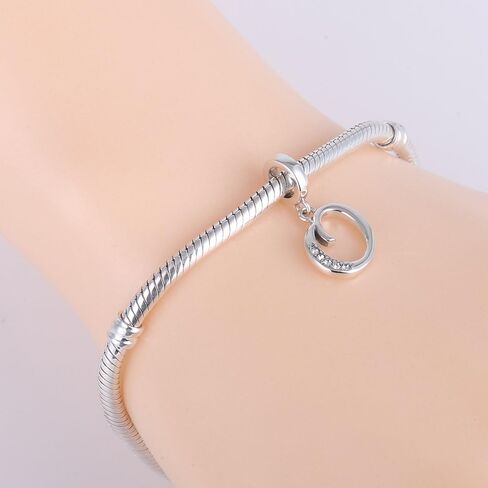 925 Sterling Silver Initial Charms fit Pandora Charms Bracelets Alphabet A-Z Crystal Charm Letter Beads for Women Christmas Mother's Day Valentines Birthday Gift in Kuwait