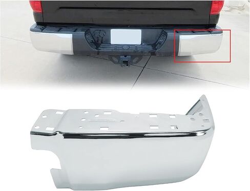 KUAFU Rear Bumper End Caps Covers Corner Extension Compatible with 2014-2021 Toyota Tundra w/o Parking Sensors Holes Chrome Right Side in Kuwait