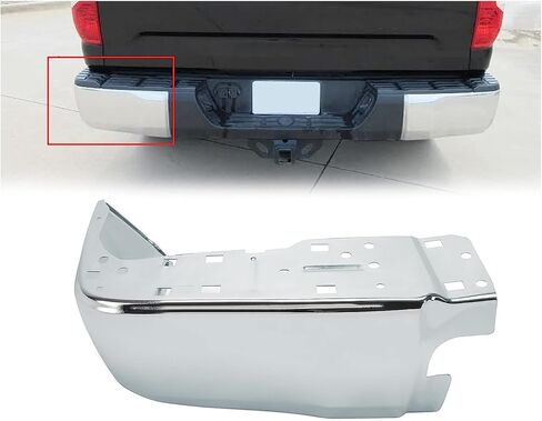 KUAFU Rear Bumper End Caps Covers Corner Extension Compatible with 2014-2021 Toyota Tundra w/o Parking Sensors Holes Chrome Right Side in Kuwait