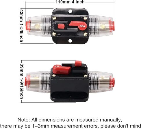 12-24V DC 10A Fuse Holder Resettable Inline Fuse Circuit Breaker Inverter for Automotive Marine Boat Audio Solar System Inverter in Kuwait
