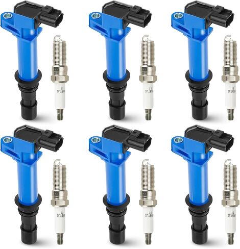 6pcs Coil Coil Pack متوافق مع Buick Cadillac Suzuki Chevy GMC Pontiac Saab Saturn Suzuki Impala Limited V6 3.2L 3.6L 3.6L ، استبدل لـ UF569 D500C D597A 5C1612 E1069 ، Blue ، Blue ، Blue in Kuwait
