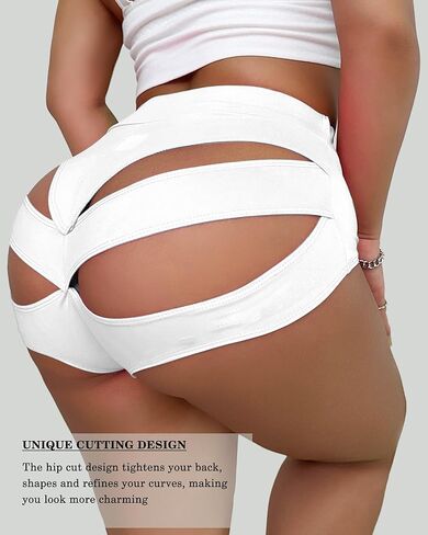 Women's Sexy High Waisted Booty Shorts - Stretchy Yoga & Pole Dance Shorts for Twerking, Gym, Rave | Butt-Lifting in Kuwait