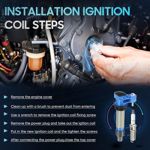 6pcs Coil Coil Pack متوافق مع Buick Cadillac Suzuki Chevy GMC Pontiac Saab Saturn Suzuki Impala Limited V6 3.2L 3.6L 3.6L ، استبدل لـ UF569 D500C D597A 5C1612 E1069 ، Blue ، Blue ، Blue in Kuwait