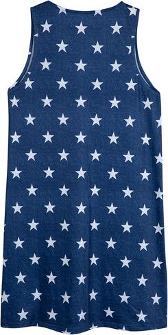 BANGELY American Flag Dresses for Women 4th of July Patriotic Sleeveless Dress Stars Stripe Deep V Neck Mini Tank Dress in Saudi Arabia