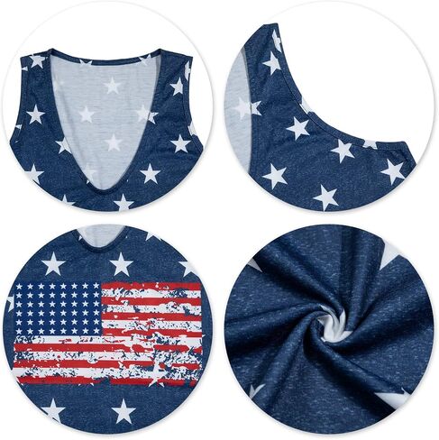 BANGELY American Flag Dresses for Women 4th of July Patriotic Sleeveless Dress Stars Stripe Deep V Neck Mini Tank Dress in Saudi Arabia