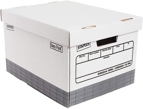 Staples 690748 Recycled Corrugated Bxes Medium-Duty Letter Size White/Gray 12/Ct in Saudi Arabia