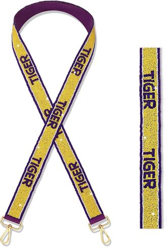 Game Day Purse Straps Replacement Crossbody Wide Shoulder Straps Beaded Tiger Purse Straps Handbag Strap Replacement Belts for Women Purse Bag Handbag (Style B) in Saudi Arabia