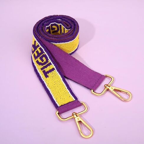 Game Day Purse Straps Replacement Crossbody Wide Shoulder Straps Beaded Tiger Purse Straps Handbag Strap Replacement Belts for Women Purse Bag Handbag (Style B) in Saudi Arabia