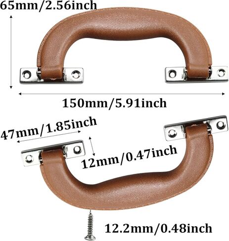 2Pcs 150mm Plastic Luggage Trunk Pull Handle, Brown Suitcase Side Holder Long Pull Handle, Replacement Handle for Travel Suitcase in Saudi Arabia