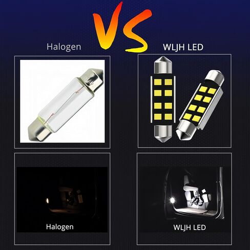 WLJH DE3175 LED Bulb 31mm Dual Contact 6000K White 400lm High Bright, Canbus Error Free Car Interior Lights for Dome Map Reading Door Trunk Glove Box License Plate Light (Pack of 10) in Saudi Arabia