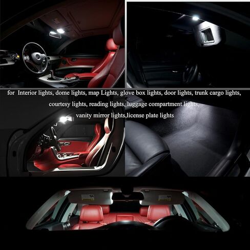 WLJH DE3175 LED Bulb 31mm Dual Contact 6000K White 400lm High Bright, Canbus Error Free Car Interior Lights for Dome Map Reading Door Trunk Glove Box License Plate Light (Pack of 10) in Saudi Arabia