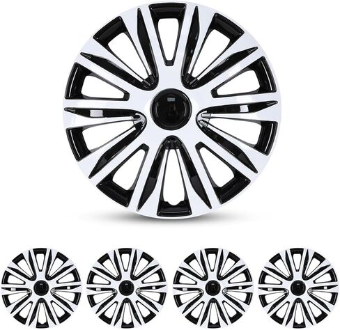 14'' Hubcaps Set of 4 Wheel Rim Cover Universal R14 Hub Caps Replacement ABS Material Exterior Accessories for Car Pickup Truck SUV (14-Inch, Silver) in Kuwait