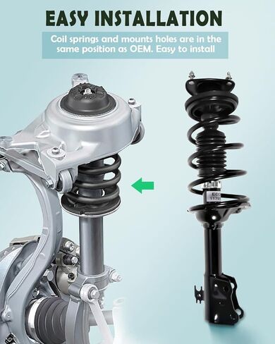 SCITOO Front Shock Absorber Assembly Fit for 2000-2005 for Toyota Echo, Complete Shock and Strut Assembly Kit Fit for 171575 2PCS in Saudi Arabia