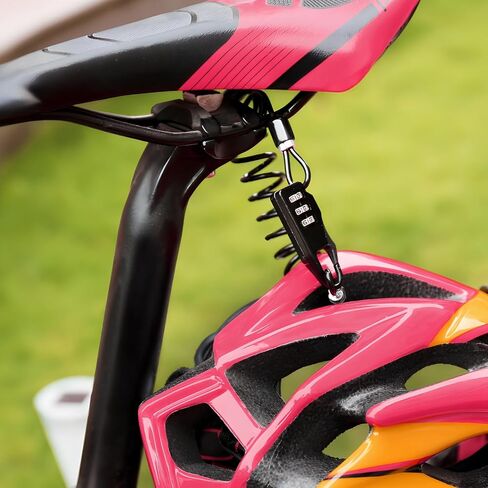 قفل خوذة دراجة نارية مع رمز مزيج ، قفل الكابل القابل للسحب مع carabiner ، قفل أمان شاق لتخزين خوذة الدراجة ، حماية من سبيكة الألومنيوم لمكافحة السرقة للركاب in Saudi Arabia