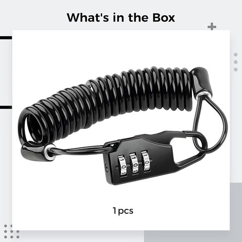 قفل خوذة دراجة نارية مع رمز مزيج ، قفل الكابل القابل للسحب مع carabiner ، قفل أمان شاق لتخزين خوذة الدراجة ، حماية من سبيكة الألومنيوم لمكافحة السرقة للركاب in Saudi Arabia