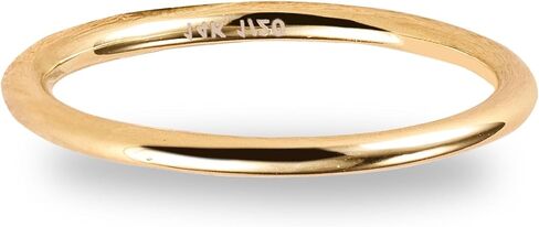 1.6mm Thick 14K Gold Vermeil Rings for Women, Thin Gold Ring Cute Dainty Stackable Stacking Midi Thumb Pinky Band Non Tarnish, Gift for Wife Mom Grandma, Size 5 to 10 in Kuwait
