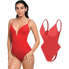 Popilush بطن السيطرة على ملابس السباحة للنساء Deep v الرقبة قطعة واحدة من ملابس السباحة ملابس السباحة تنحيف بنيت في حمالة الصدر