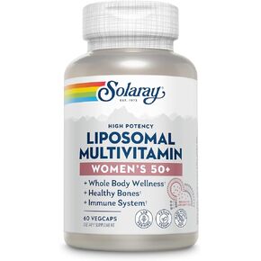 Solaray Liposomal Multivitamin for Women 50 Plus ، والامتصاص المعزز مع الحديد ، وفيتامين D ، وفيتامين C ، و B12 ، والبيوتين والمزيد ، ودعم المناعة وصحة العظام ، و 30 حصص ، 60 Vegcaps