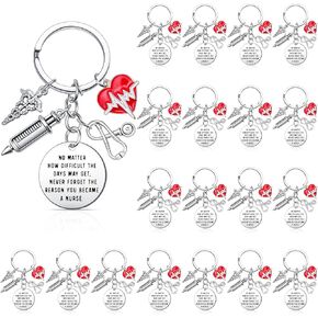 Kigeli 20 Pcs Nurses Graduation Gifts Bulk Women Keychain Nurse Appreciation Gifts