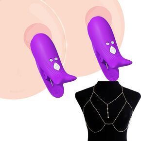 Bra Body Chain Jewelry for Women Bikini, Non-Piercing Silicone 10 Modes Electric Body Clips Clamp for Women Body