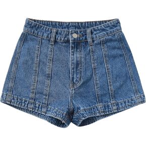 Floerns Women's High Waisted Denim Shorts Straight Leg Casual Jean Shorts with Pocket