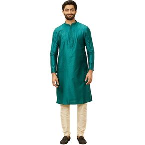 Manyavar Men Art Silk Self Design Kurta Pyjama Set
