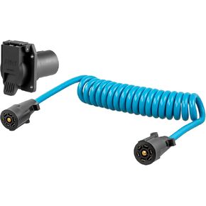 CURT 57284 8-Foot Flat Towing 7-Way RV Blade Wiring Extension Harness and USCAR Socket for Dinghy Vehicle, Blue
