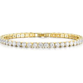 Tennis Bracelet for Women -18K Gold Plated 2.5mm Cubic Zirconia stones | Size 6.5 - 7Inch Stainless steel Tennis Bracelet for Women - Gift Fashion Jewelry, Perfect for adding a touch of elegance to any outfit
