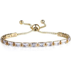 Stylish Cubic Zirconia Tennis Bracelet - Adjustable Tennis Bracelet for Women, Luxurious Bracelet Perfect for Everyday Wear