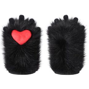 Faux Fur Furry Cat Paw Gloves Cosplay Halloween Animals Fursuit Claw Mittens Theme Party Costume Accessories