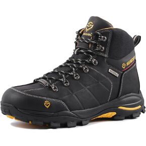 Surewayway Men's 6 بوصة ناعمة/فولاذية ، حذاء عمل مقاوم للماء - جلد ، من الجلد ، الدانتيل ، الزيت/الانزلاق المزدوج الكثافة مريحة EH السلامة في الكاحل الصناعي.