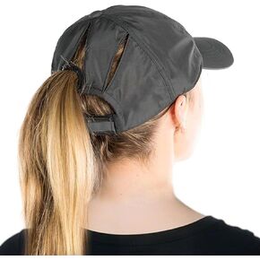 Women's High Ponytail Messy Bun Packable Unstructured Baseball Cap Oversized L XL XXL UV 50 Sun Running Hat