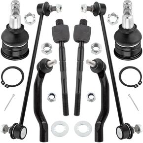8pcs Front Inner Outer Tie Rods Front Lower Ball Joints Front Sway Bar Links for Acura MDX 2006, for Honda Pilot 2006-2008 Front Steering & Suspension Kit EV471 ES3716 ES3717 K750124 K80281
