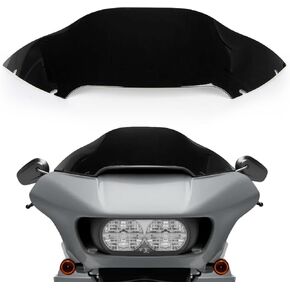 PSLER 8" Wave Windshield Wind Splitter for Touring Road Glide FLTR 2015-2022, Road Glide Windshield Motorcycle for Touring Road Glide 15-22(Black)
