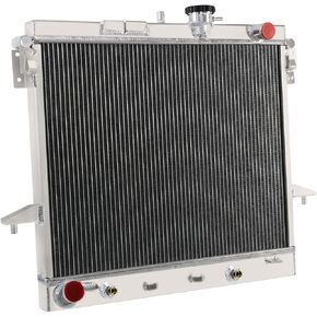 2 Row Radiator for 2006-2012 Chevy Colorado Hummer H3 H3T GMC Canyon V8 Radiators, 36MM All Aluminum with Shroud 16" Fan Relay