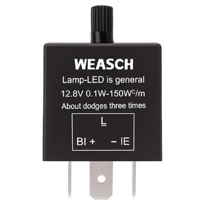 LED Flasher Relay, CF-13KT, 12V 3 Pin, 0.1W-150W c/m, Universal Electronic Adjustable Freauency Turn Signal Light Blinker Flasher Relay (1)