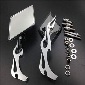 HTTMT MT336-CD Diamond STEM المرايا المتوافقة مع Harley Davidson أو Metric Bike Chromed