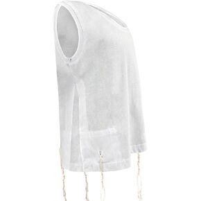 Boys Tzitzit T-Shirt Round Neck-Kosher Ashkenaz,Sephardi,Chabad Tzitzis Undershirt by MMJ 100% Cotton Tallit Katan