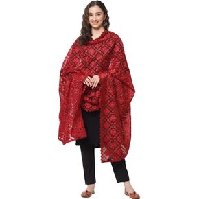 Zamour النسائي البنجابية Phulkari Chope DuPatta Chunni على العضوية مع التطريز الثقيل