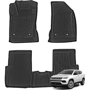الحصير الحصائر الأرضية المتوافقة مع 2017-2024 Jeep Compass All Weather Floor Mat Liner Preshproof Prontproom Prontpress Prontplic