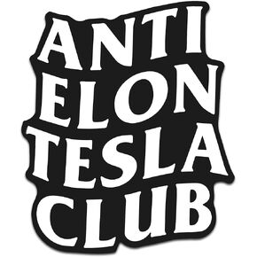 Anti Elon Tesla Club Magnet لنموذج XY3 Cybertruck | 4.6 "× 3.94" شارات السيارات المغناطيسية غير اللصق | لمقاومة إيلون موسك | حافظ على آمنة سيارتك من معارضي Elon