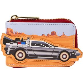 Loungefly Universal العودة إلى مستقبل 40th Delorean Accordion Wallet