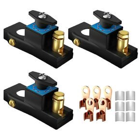 3PCS Car Battery Disconnect Switch, Heavy Duty Battery ShutOff Switch 12V/24V, Battery Power Cut Off Switchs to Prevent Battery Wastage While The RV, Truck and Boat is Parked