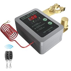 Smart Battery Disconnect Switch for Cars, 12V Remote Battery Kill Switch, Anti-Theft Battery Cut-Off Switch, with LED Voltage Display, for Cars, Vehicles, Rvs, Atvs, Trucks, and Boats.