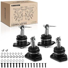 A-Premium Set of 4, Front Upper & Lower Ball Joints Kit, Compatible with Chevrolet Blazer S10 (Blazer) & GMC S15 Jimmy Sonoma Syclone Typhoon & Isuzu Hombre & Oldsmobile Bravada, 1984-2005, 4WD Only