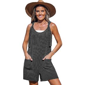 CUPSHE Women's Summer Sleeveless Rompers Overalls Adjustable Spaghetti Wide Leg Jumpsuit with Pockets