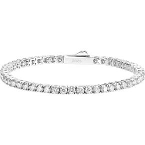 Moissanite Tennis Bracelet For Women and Men in 18K White Gold/Yellow Gold Over Sterling Silver, 2mm-4mm Width, Comes With Gift Box