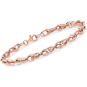 Ross-Simons 14kt Rose Gold Double-Oval Link Bracelet